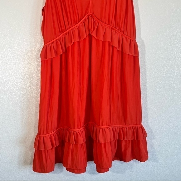 Ramy Brook Moira sunset orange V neck dress - Picture 9 of 12